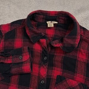 Woolrich Plaid Flannel Shirt Red Black Button Down Long Sleeve Women's Medium
